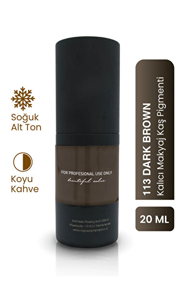 PSD Kozmetik 113 Dark Brown - Kalıcı Makyaj Kaş Pigmenti - Microblading & PMU...