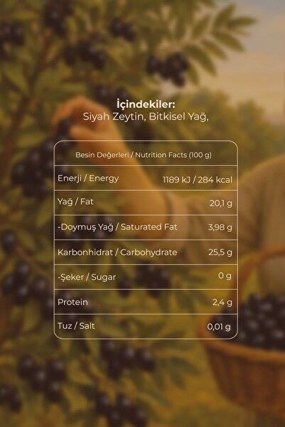 Antep Pazarı Kuru Sele Gemlik Siyah Zeytin - 300g