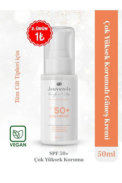 Jeuvenile SPF 50+ Güneş Kremi – Leke Karşıtı & Antioksidan UV Koruma