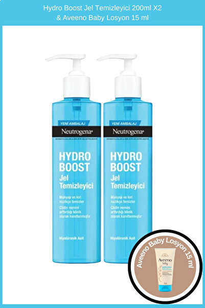 Neutrogena Hydro Boost Jel Temizleyici 200ml X2 & Aveeno Baby Losyon 15 ml