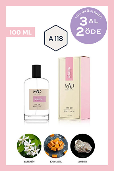 Mad Parfüm Mad A118 Selective 100 ml Kadın Parfüm | Çiçeksi & Fresh Notalar