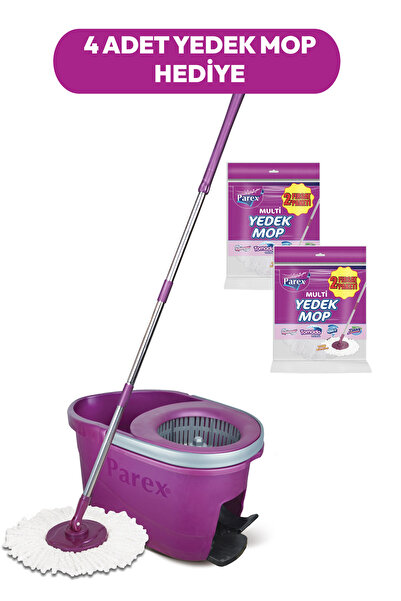 Parex Thunderbolt Pedallı Otomatik Temizlik Seti ve 4'lü Yedek Mop