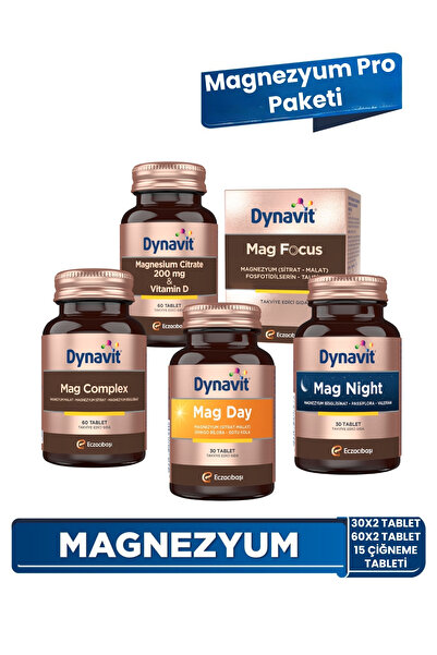 Dynavit Mag Complex & Mag Day & Mag Night & Mag Focus & Magnesium Citrate, Vi...