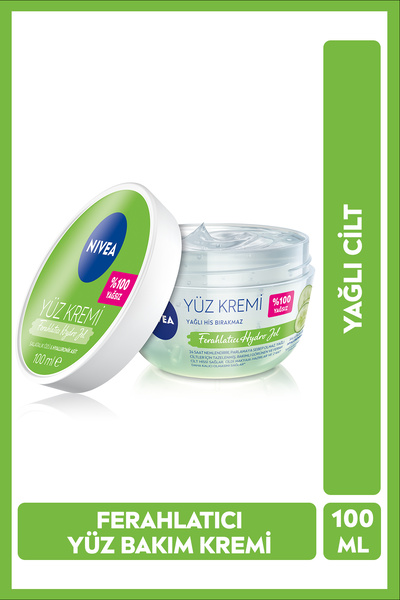 NIVEA Ferahlatıcı Hydro Jel Bakım Kremi 100ml, Makyaj Bazı, 24 Saat Nemlendir...