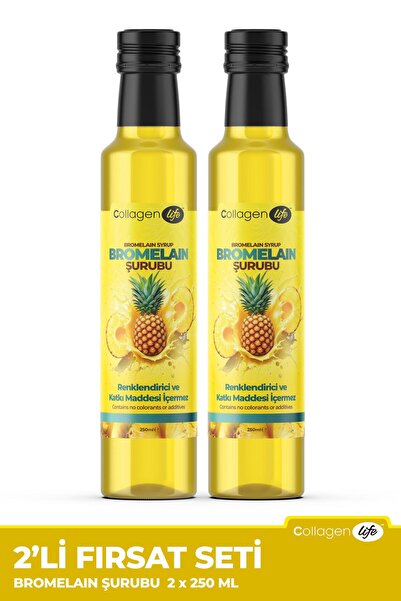 COLLAGEN LIFE Bromelain Ananas İçeren Detox Şurubu 2'Li
