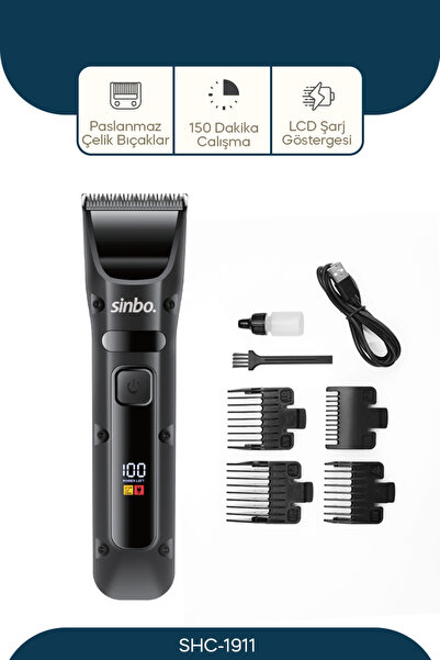 Sinbo Profesyonel T Bıçaklı Tip Saç Sakal Ense Kesme Traş Makinası SHC-1911