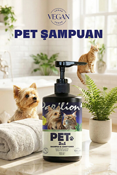 Papilion Pet Yeşil Çay Özlü 2’si 1 Arada Kedi Köpek Şampuanı ve Kremi Vegan 1...