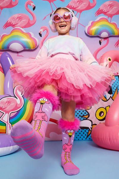 Katia&Bony Чорапи до коляното с шарка на пера за момиче