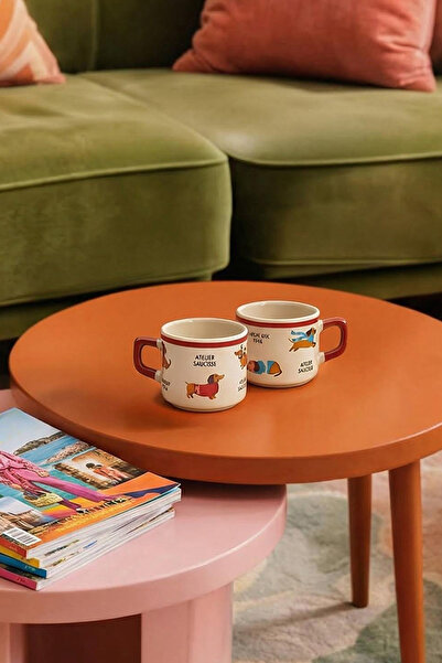 TRENDYOLMİLLA HOME 2-Piece Dog Mug Ceramic 8 cm /184 ml Tphss26Up00011