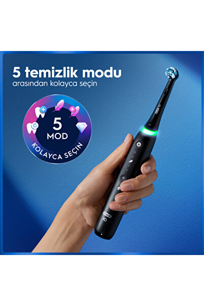 Oral-B iO5 Şarjlı/Elektrikli Diş Fırçası, 1 Fırça Başlığı, Uzun Ömürlü Pil, Premium Seyahat Kabı