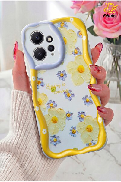 Fibaks Redmi Note 12 Kılıf Tasarımlı Desenli Kamera Korumalı Papatya Çiçek Re...