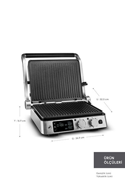 Karaca Compact Steel Sear and Grill Inox 2008 Izgara ve Tost Makinesi