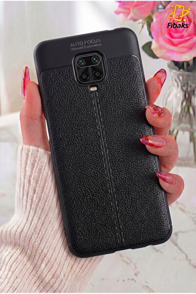 Fibaks Redmi Note 9 Pro/9S Kılıf Armor Deri Görünümlü Yüksek Kalite Silikon Niss