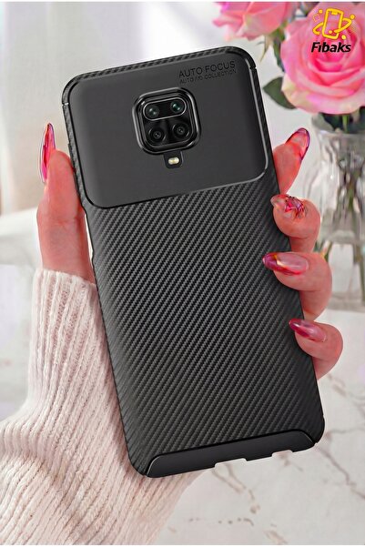 Fibaks Redmi Note 9 Pro/9S Kılıf Rugged Armor Karbon Silikon