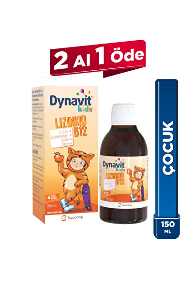 Dynavit Kids Lizinkid-B12 Şurup 150mL - Çocuk L-lizin Aminoasit Destek, B Vit...