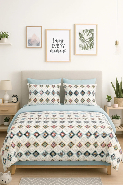 MyStory Home Двоспальний комплект постільної білизни з гумкою та простирадлом...