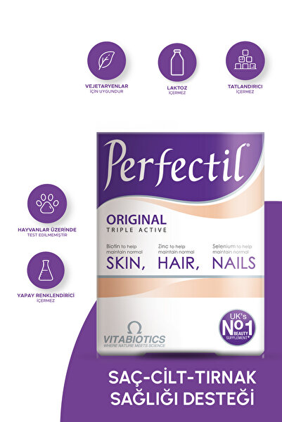 Perfectil Üzüm Çekirdeği Ekstresi,Biotin,Çinko,Selenyum İçeren Saç Cilt ve Tı...