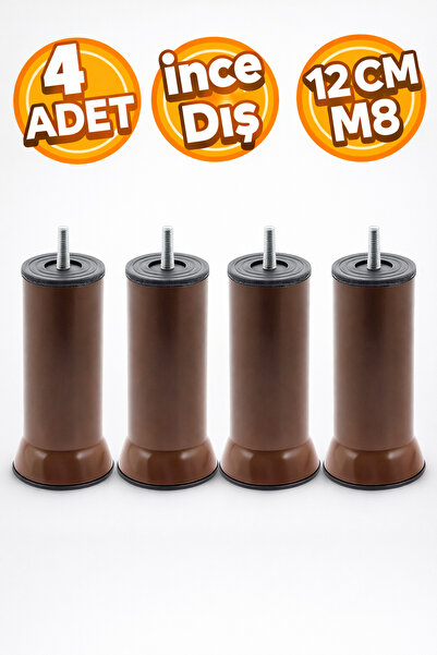 Badem10 Mobilya Baza Koltuk Kanepe Çekyat Yükseltme Ayağı Ince Diş Metal M8 K...