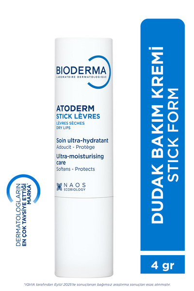 Bioderma Atoderm Lip Stick Besleyici, E Vitamini ve Shea Yağı İçeren Nemlendi...