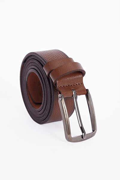 Tudors Pánsky opasok zo 100% pravej kože, 3,5 cm, klasická hnedá farba