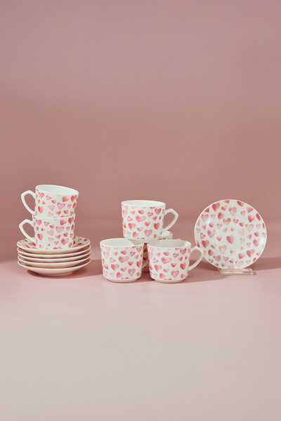 Karaca Pinky 6-Person Coffee Cup Set 80 ml