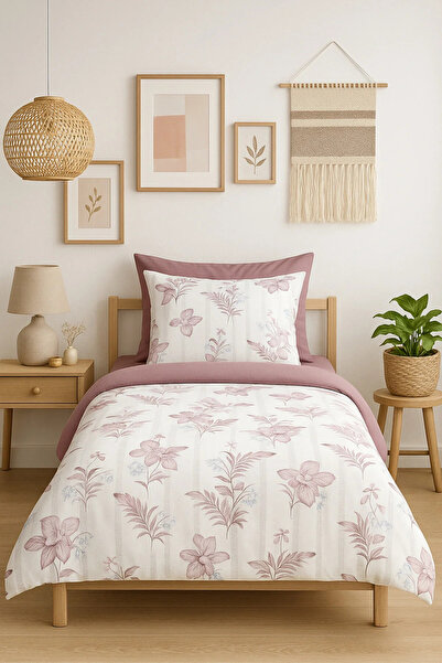 MyStory Home Σετ Παπλωματοθήκης Μονό Κρεβάτι με Ελαστικό Σεντόνι Τριαντάφυλλο...