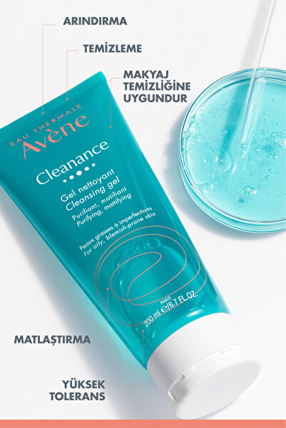 Avene Cleanance Yağlı ve Akneye Eğilimli Ciltler için Matlaştırıcı Yüz Temizleme Jeli 200 ml
