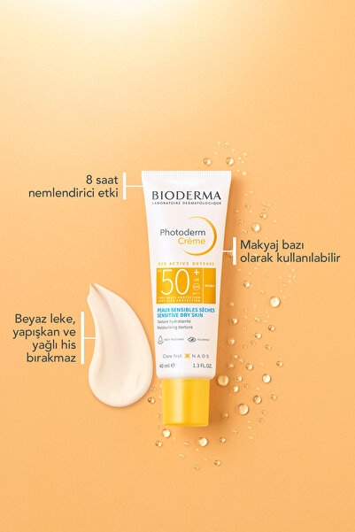 Bioderma Photoderm Cream SPF50+ Kuru & Tüm Ciltler Çok Yüksek Korumalı Nemlendirici Yüz Güneş Kremi 40 ML