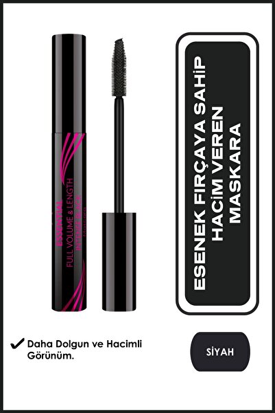 Golden Rose Essential Full Volume Length Intense Black Mascara Hint Yağı İçer...