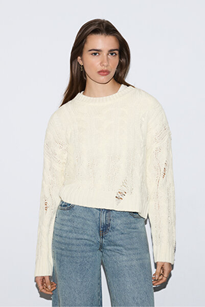 LEFTIES Жіночий светр з плетеним візерунком