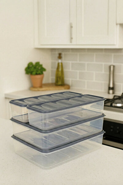 TRENDYOLMİLLA HOME 6-Piece Refrigerator Organizer Gray 2X(3,5, 1,65, 1,75 Lt)...