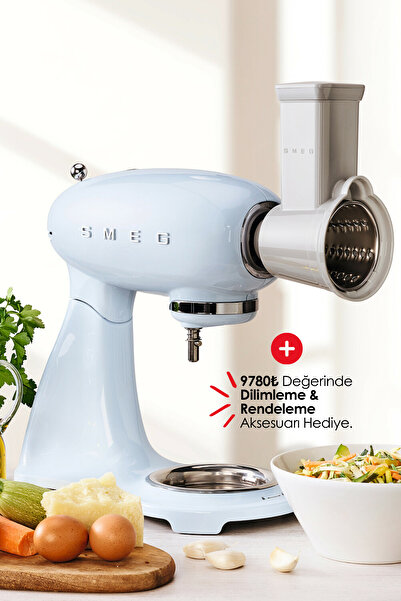 SMEG 50's Style Retro Pastel Mavi Stand Mikser smf03pbeu