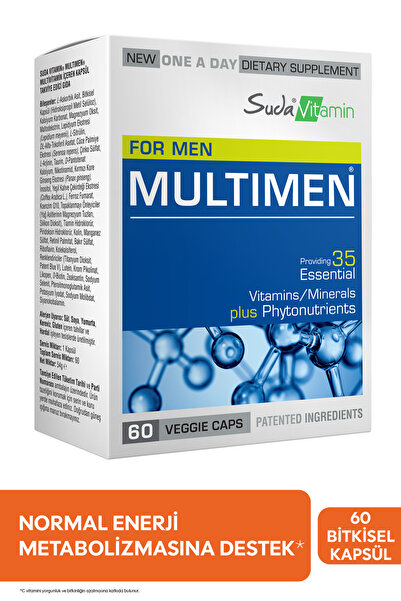 Suda Vitamin Multimen For Men Multivitamin 60 Bitkisel Kapsül