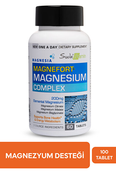 Suda Vitamin Magnefort Magnezyum Komplex Sitrat&Biglisinat&Malat+B6+D3 Güçlü ...