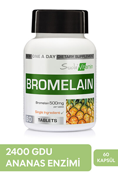 Suda Vitamin Bromelain 500mg Sindirim Takviyesi Ananastan Elde Edilen Bitkise...