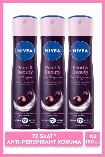 NIVEA Kadın Sprey Deodorant Pearl&Beauty Fine Fragrance 150ml, 72 Saat Ter Ko...