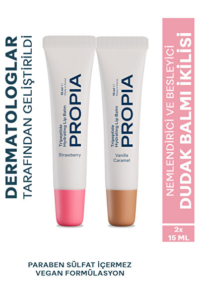 Propia Nemlendirici Ve Besleyici Dudak Balmı İkilisi Çilek ve Vanilya Karamel