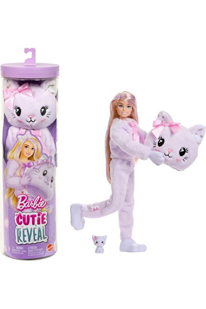 Barbie ® Cutie Reveal™ Serisi - Kedicik Bebek ve aksesuarları, 10 sürpriz JJP64