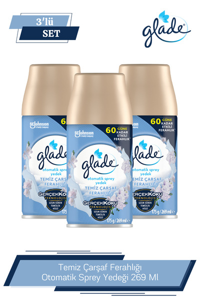 Glade Otomatik Sprey Yedek Temiz Çarşaf Ferahlığı 269 Ml X 3