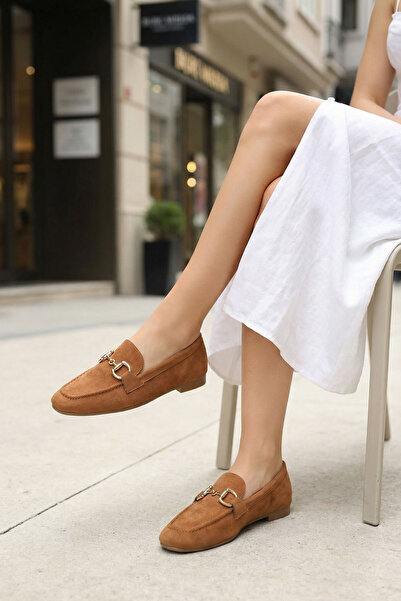 SOHO Taba Süet Kadın Loafer Ayakkabı 18930