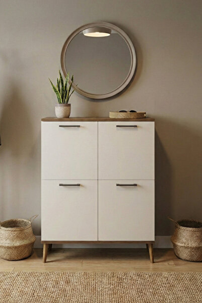 Skandi homeworks Vittoria 4 Kapaklı Ayakkabılık Çok Amaçlı Dolap