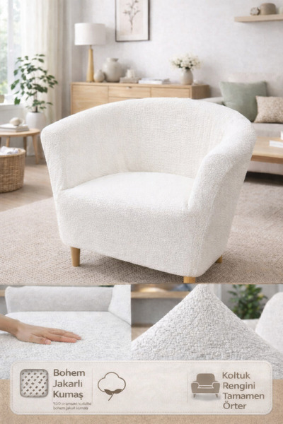 Faiend Husă pentru scaun Bukle Bohemian Cotton Daisy Husă pentru scaun oval H...