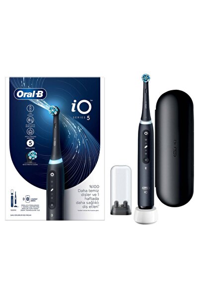 Oral-B iO5 Şarjlı/Elektrikli Diş Fırçası, 1 Fırça Başlığı, Uzun Ömürlü Pil, Premium Seyahat Kabı