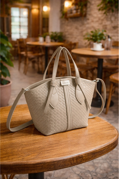 Rimense Geantă de mână și de umăr căptușită cu fermoar din nurcă pentru femei