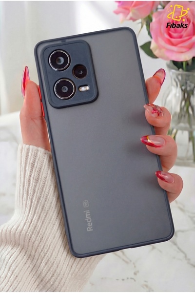 Fibaks Redmi Note 12 Pro 5g Kılıf Mat Parmak Izi Yapmaz Kamera Korumalı Renkl...