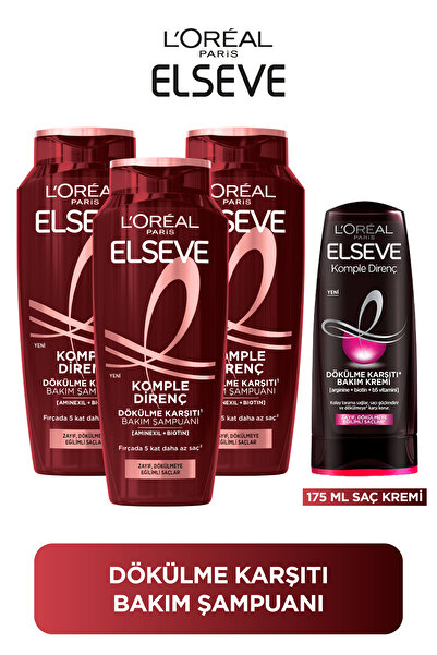 ELSEVE 3'lü 400ml Komple Direnç Dökülme Karşıtı Şampuan + 175ml Saç Kremi Seti