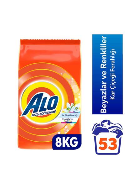 Alo 8 Kg Kar Çiçeği Ferahlğı Beyazlar ve Renkliler Hızlı Çözülme  Toz Deterjan