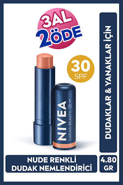 NIVEA Renkli Dudak Bakım Kremi,nude,4,8gr,nemlendirme,spf30,doğal Yağlar,e Vi...