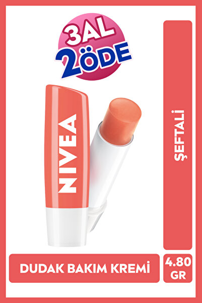 NIVEA Şeftali Nemlendirici Dudak Bakım Kremi ve Parlatıcısı 4.8gr, Şeftali Ar...