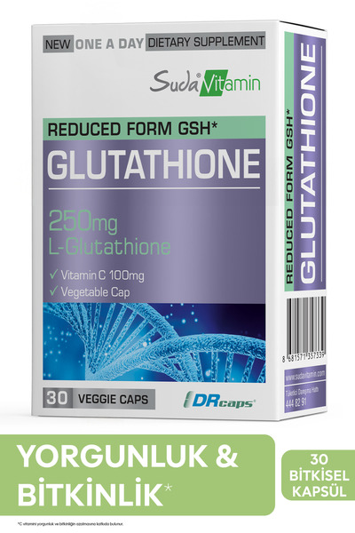 Suda Vitamin Glutathione L-Glutatyon, Vitamin C | 30 Vegan Kapsül
